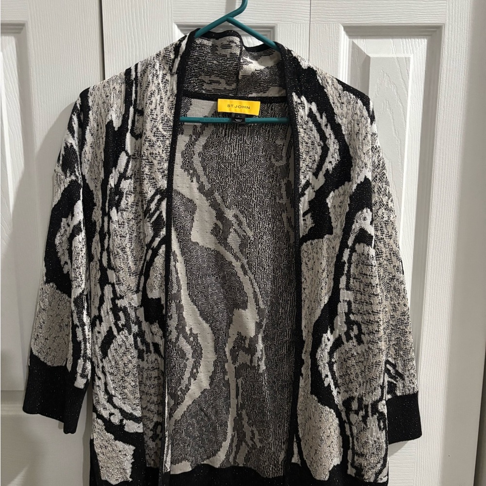 St. John Black and gray Cardigan